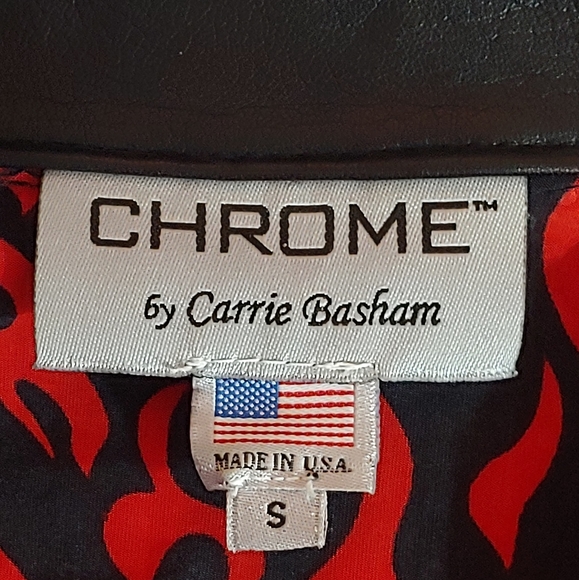 Chrome by Carrie Basham Flame Zip Blouse Sz S - Picture 8 of 8